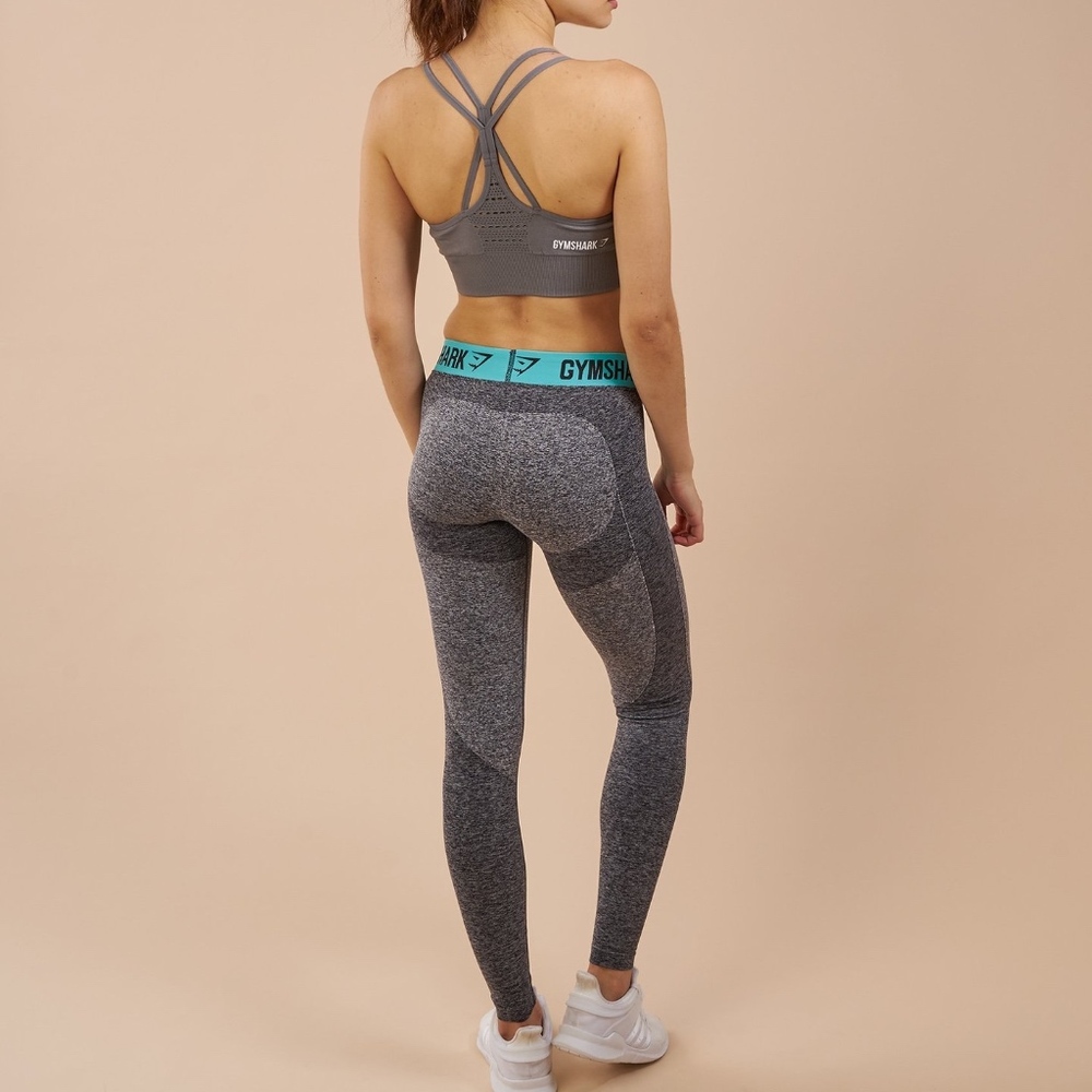 Gymshark Flex Leggings - Charcoal Marl/Dusky Teal